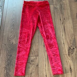 Blackmilk regal red crushed velvet leggings (?)